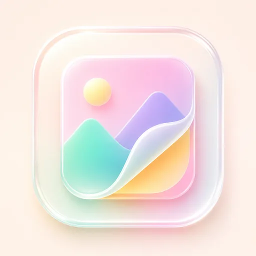 App icon with glassmorphism photo style
